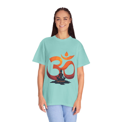 Om Symbol Unisex Garment-Dyed T-shirt, Yoga Shirt, Meditation Apparel, Spiritual Gift, Comfortable Casual Wear
