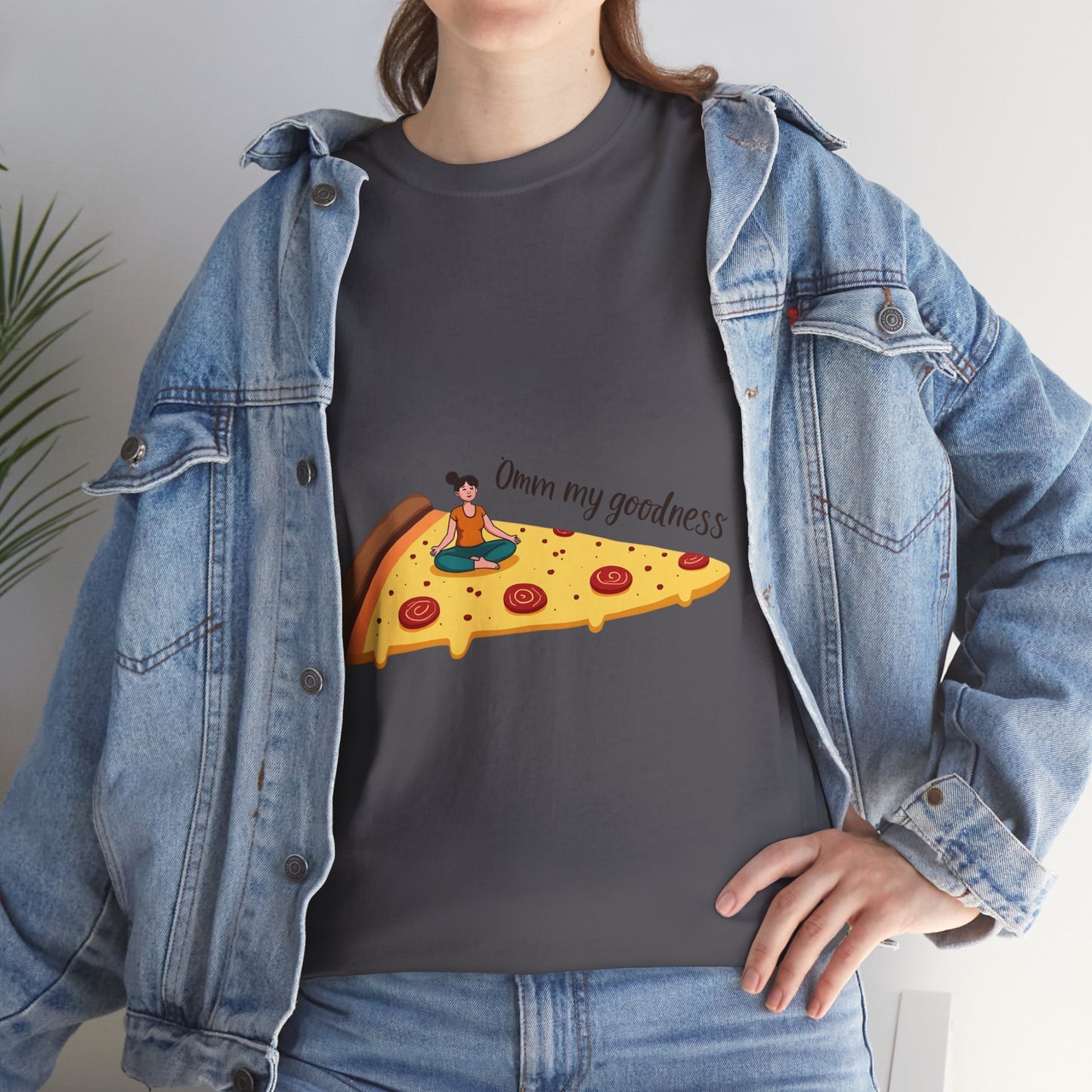 Funny Pizza Lover Unisex Heavy Cotton Tee - 'Oh My Goodness' Design