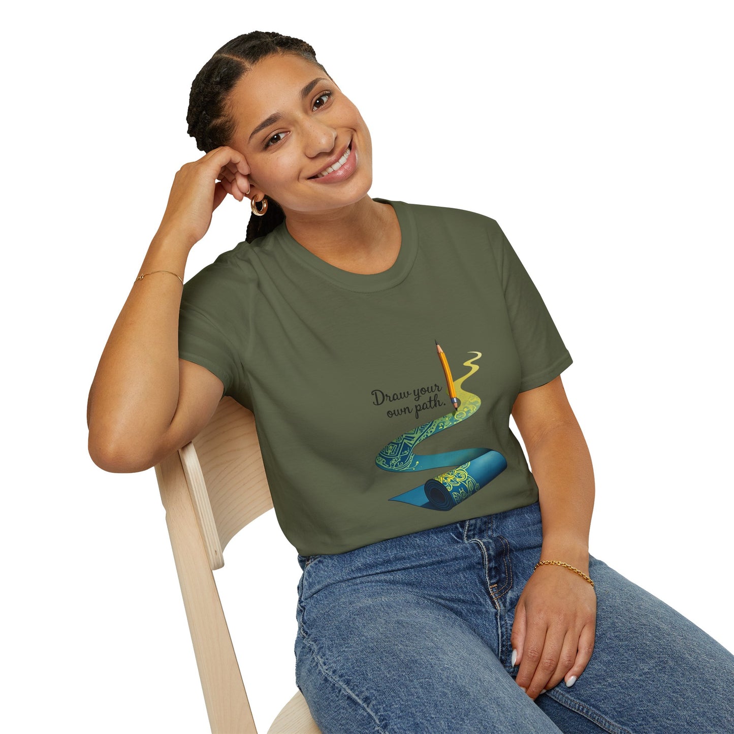 Inspirational T-Shirt, Draw Your Own Path Apparel, Softstyle Tee for Creatives, Motivational Gift, Unisex Fashion