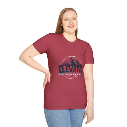 Adventure Awaits 'Elevate' Unisex Softstyle T-Shirt | Perfect for Nature Lovers, Outdoor Activities, Casual Wear, Gifts