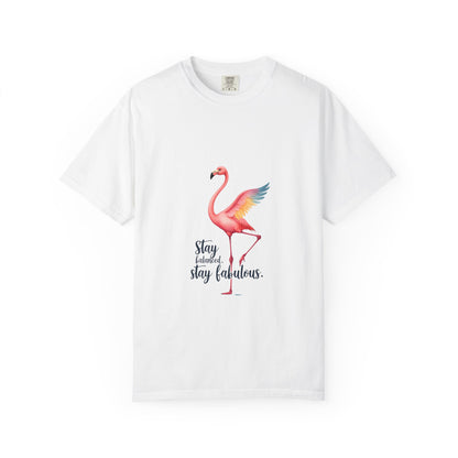 Flamingo Graphic T-Shirt, Stay Fabulous Tee, Summer Casual Wear, Gift for Her, Trendy Vacation Shirt, Cute Beach Outfit