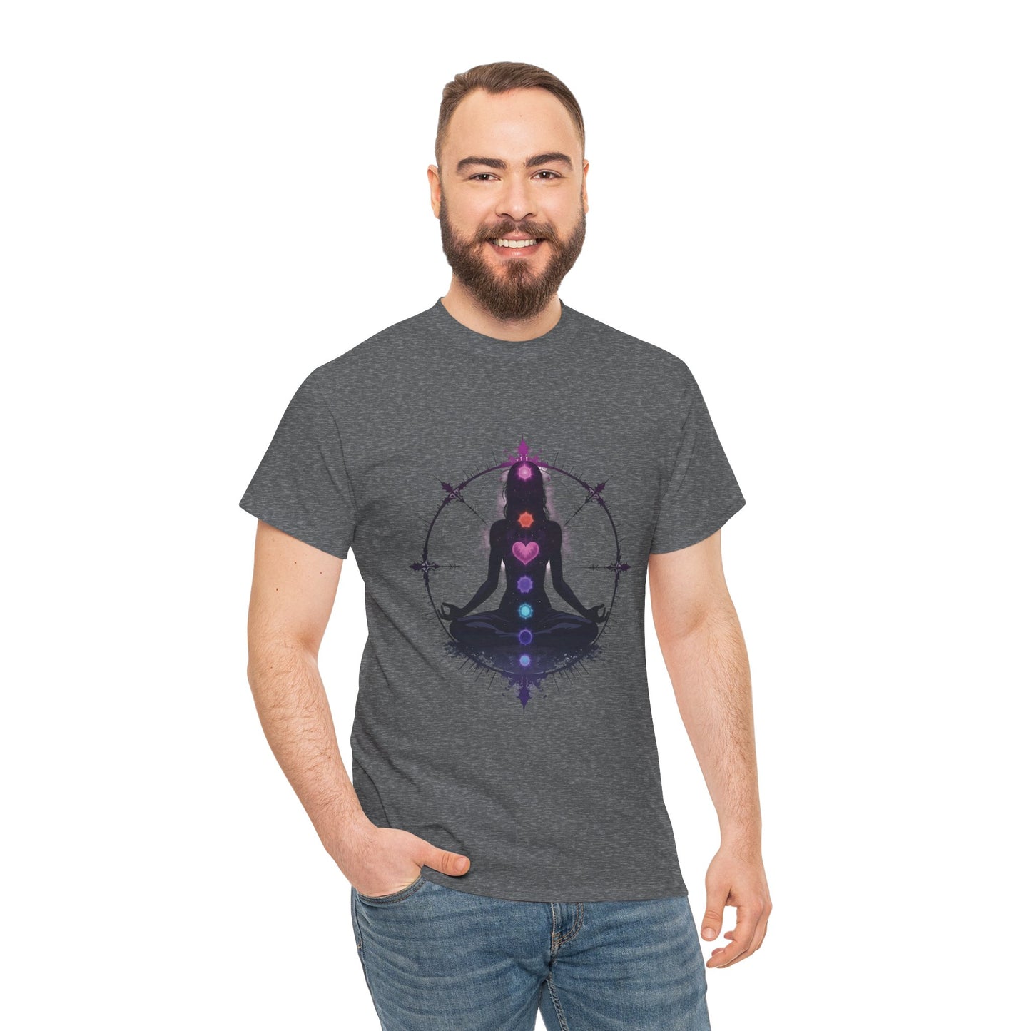 Chakra Meditation Unisex Heavy Cotton Tee - Spiritual Yoga Shirt