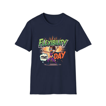 Flexibility Day Unisex T-Shirt, Fun Cartoon Tee, Gift for Fitness Enthusiasts, Motivational Wear, Casual Everyday Apparel