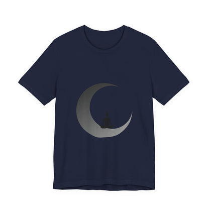 Meditation Moon Unisex Tee, Relaxation Shirt, Yoga Top, Mindfulness Wear, Spiritual Apparel, Gift for Meditation Lovers