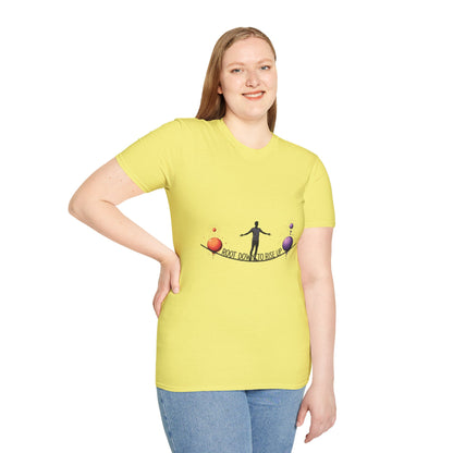 Balance Your Life Unisex Softstyle T-Shirt, Motivational Tee, Inspirational Shirt, Gift for Yoga Lovers, Mindfulness Apparel, Positive Vibes
