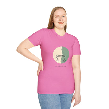 Cozy Coffee Lover T-Shirt, Unisex Tee, Softstyle Graphic Shirt, Gift for Coffee Enthusiasts, Casual Wear, Homebrew Apparel