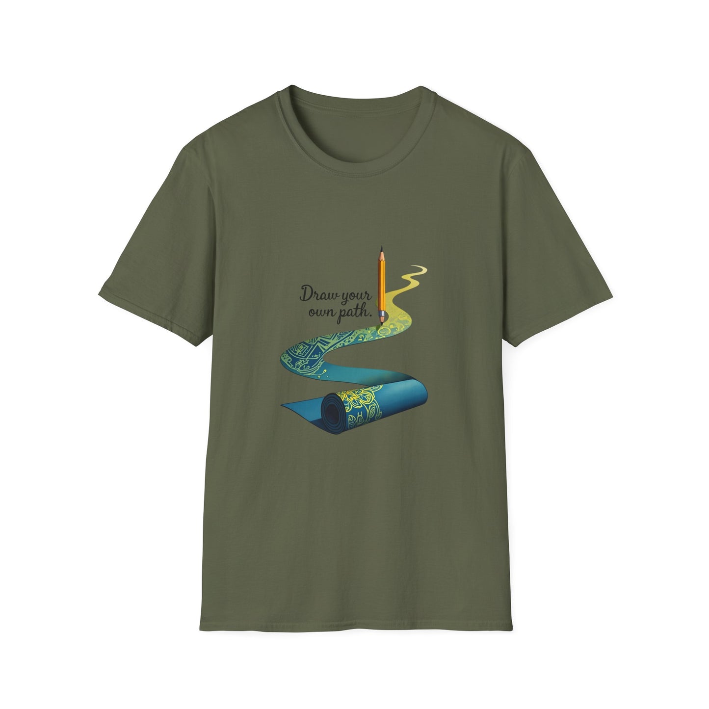 Inspirational T-Shirt, Draw Your Own Path Apparel, Softstyle Tee for Creatives, Motivational Gift, Unisex Fashion