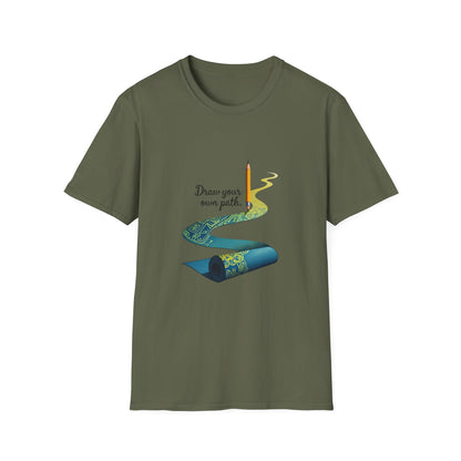 Inspirational T-Shirt, Draw Your Own Path Apparel, Softstyle Tee for Creatives, Motivational Gift, Unisex Fashion