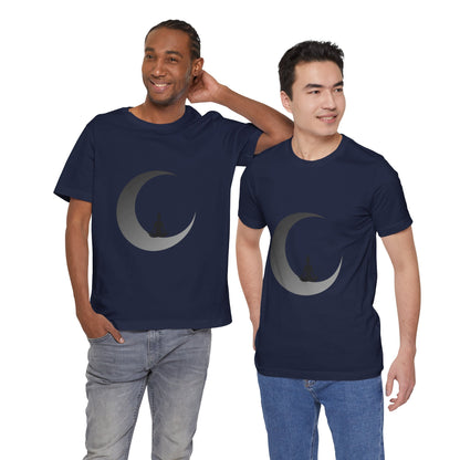 Meditation Moon Unisex Tee, Relaxation Shirt, Yoga Top, Mindfulness Wear, Spiritual Apparel, Gift for Meditation Lovers