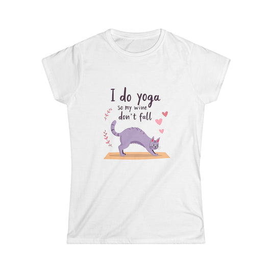 Cat Yoga Women's Softstyle Tee - Perfect Gift for Cat Lovers and Yogis