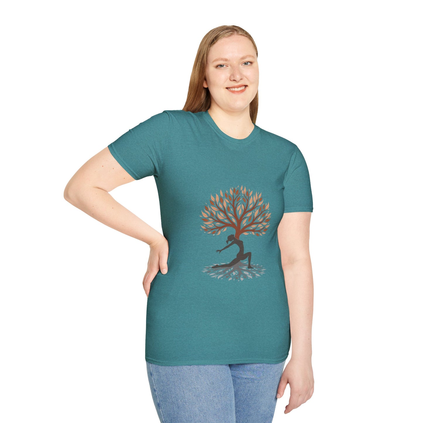 Yoga Tree Unisex Softstyle T-Shirt - Relaxing Nature Design