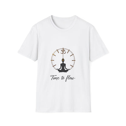 Meditation Graphic Tee - 'Time to Flow' Relaxed Unisex Shirt, Mindfulness Gift, Yoga Apparel, Spiritual Wear, Gift for Him/Her