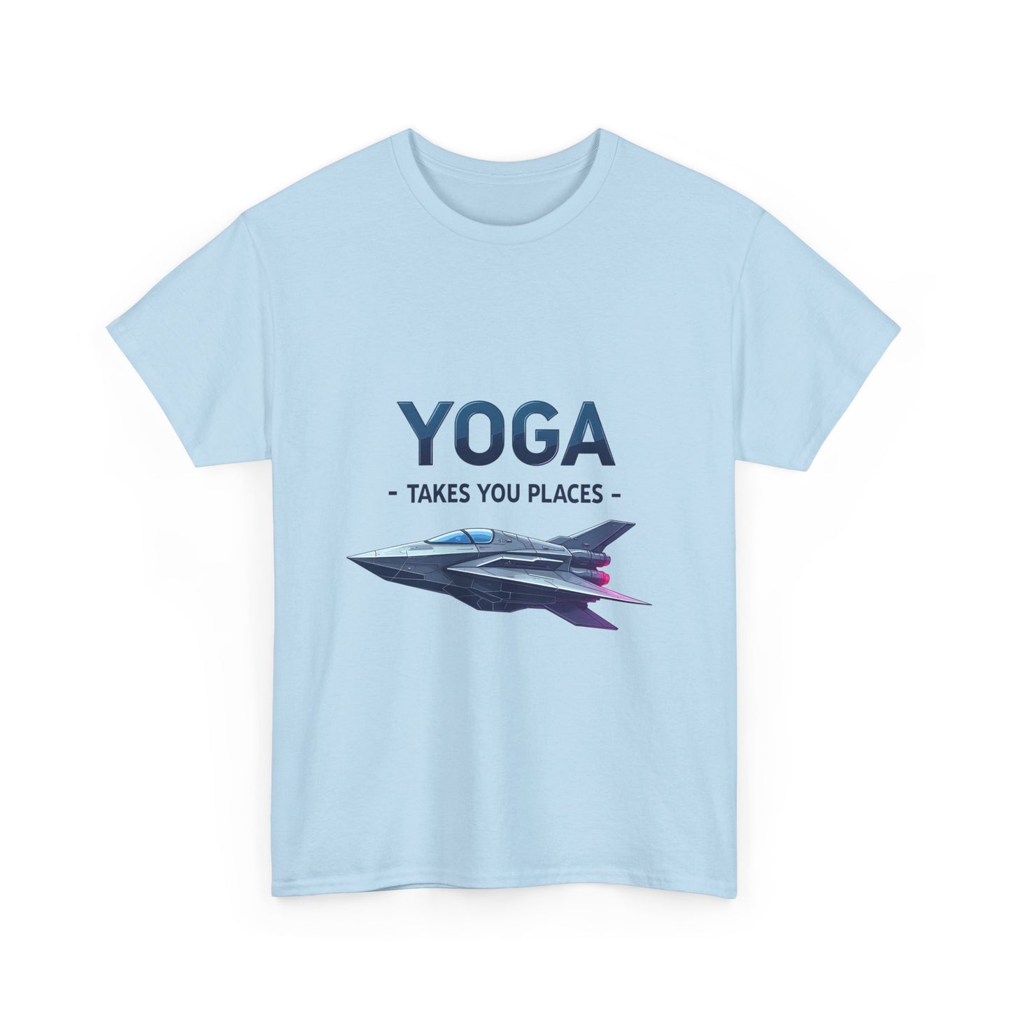 Yoga Takes You Places Unisex Heavy Cotton Tee, Comfortable Graphic T-Shirt, Yoga Lover Gift, Casual Wear, Birthday Present, Fitness Apparel