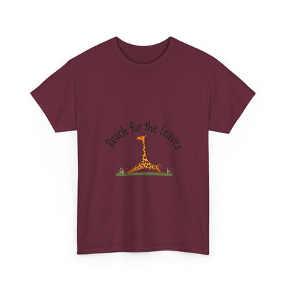 Adorable Giraffe Graphics Tee - Reach for the Leaves, Gift for Animal Lovers, Eco-Friendly Fashion, Kids & Adults, Casual Wear