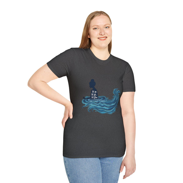 Buddha Wave Graphic T-Shirt | Unisex Softstyle Tee, Spiritual Gift, Meditation Shirt, Ocean Lover Apparel, Zen Clothing