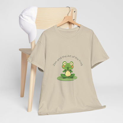 Zen Frog Unisex Heavy Cotton Tee - Relaxation & Positive Vibes