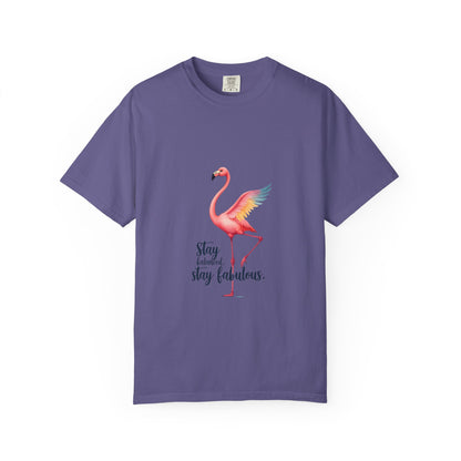 Flamingo Graphic T-Shirt, Stay Fabulous Tee, Summer Casual Wear, Gift for Her, Trendy Vacation Shirt, Cute Beach Outfit