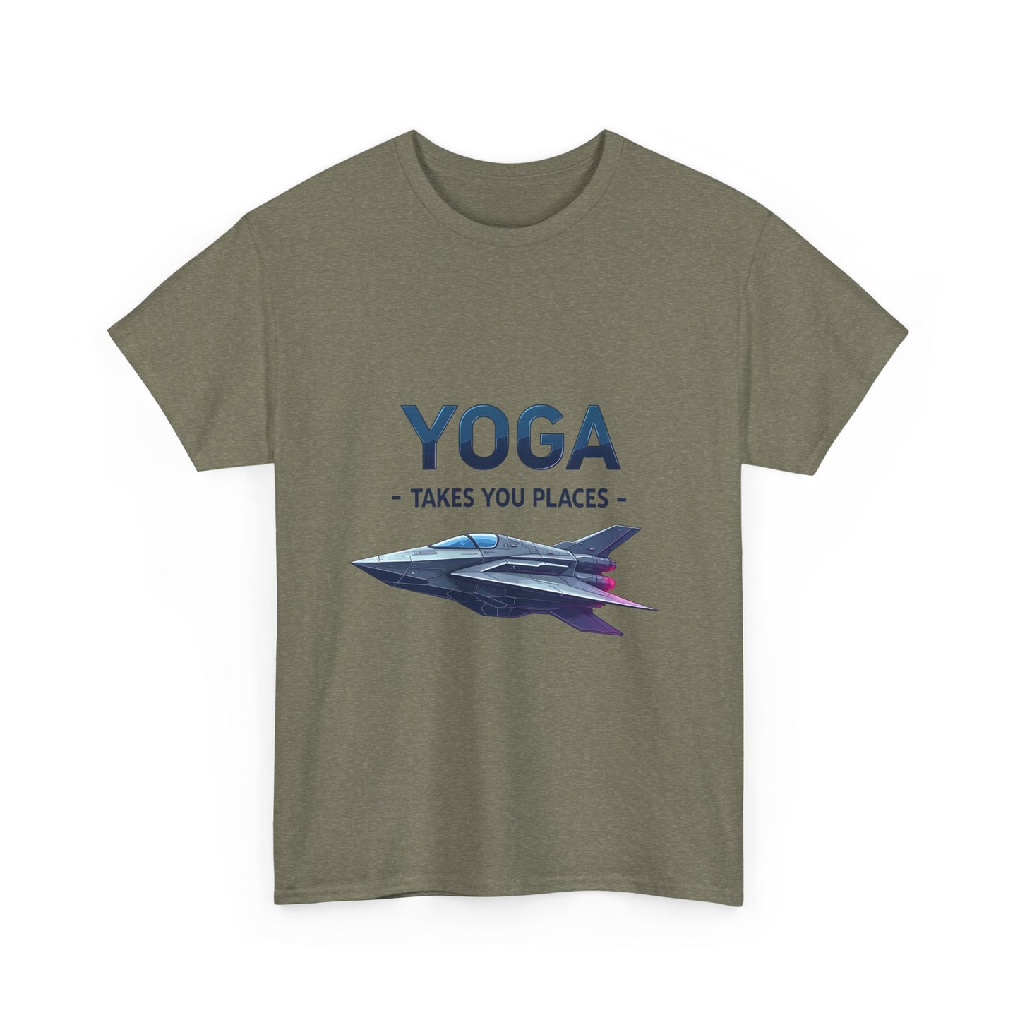Yoga Takes You Places Unisex Heavy Cotton Tee, Comfortable Graphic T-Shirt, Yoga Lover Gift, Casual Wear, Birthday Present, Fitness Apparel