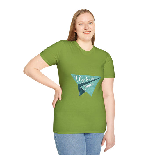 Peaceful Paper Airplane T-Shirt, Inspirational Tee, Unisex Shirt, Gift for Dreamers, Casual Wear, Encouragement Apparel