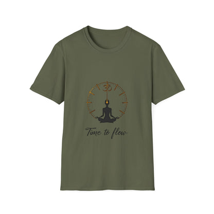 Meditation Graphic Tee - 'Time to Flow' Relaxed Unisex Shirt, Mindfulness Gift, Yoga Apparel, Spiritual Wear, Gift for Him/Her