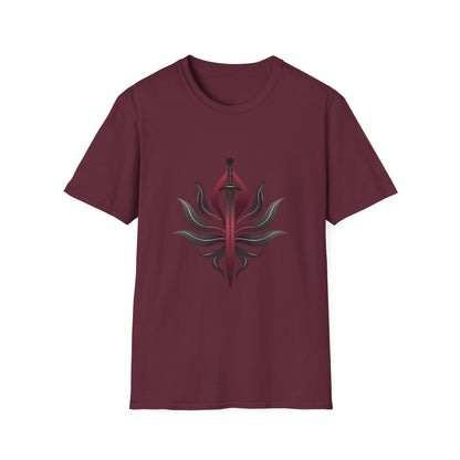Stylish Unisex Graphic Tee with Sword Design, Casual Wear, Perfect for Gamers, Unique Gift for Birthdays, Summer Festivals