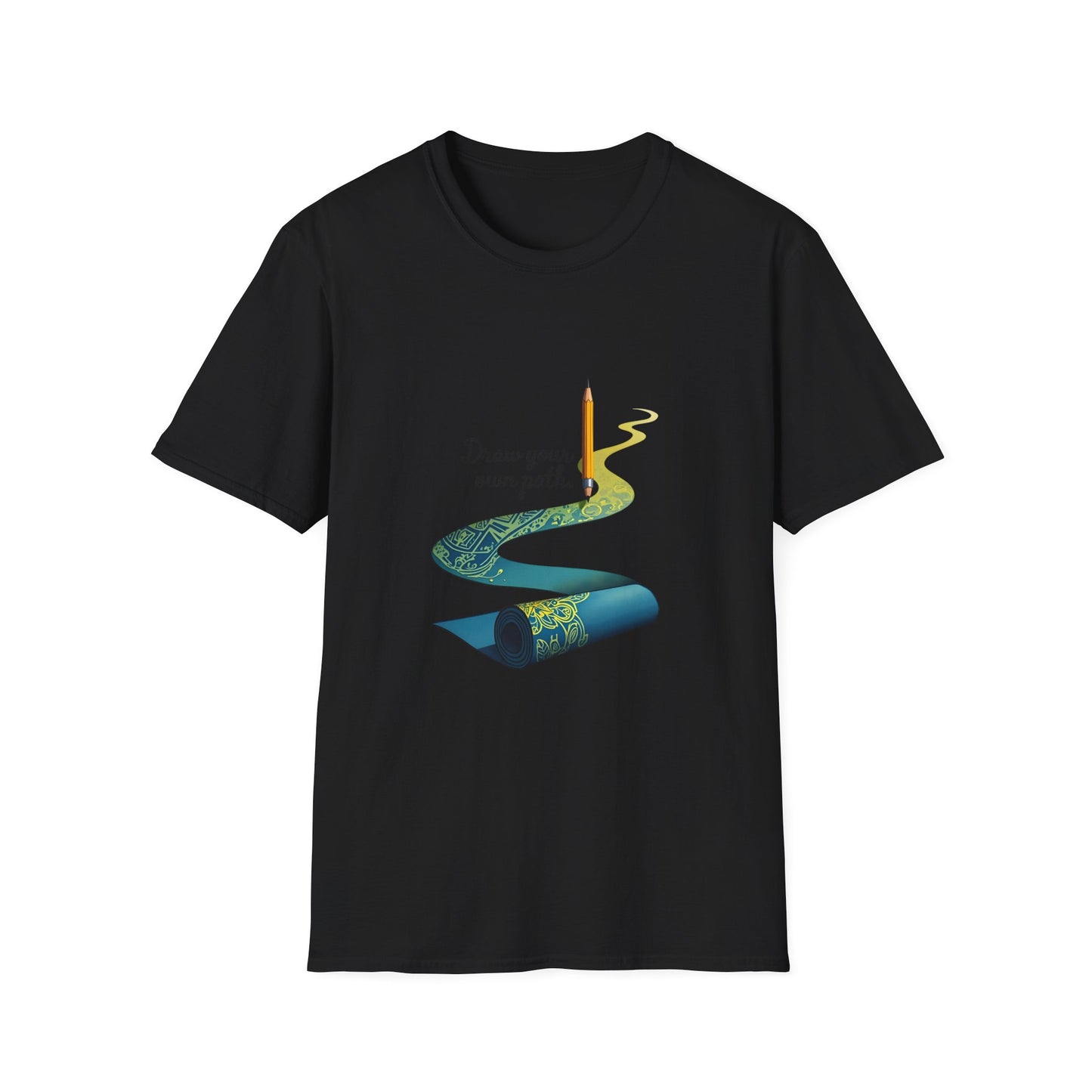 Inspirational T-Shirt, Draw Your Own Path Apparel, Softstyle Tee for Creatives, Motivational Gift, Unisex Fashion