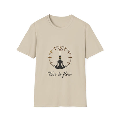 Meditation Graphic Tee - 'Time to Flow' Relaxed Unisex Shirt, Mindfulness Gift, Yoga Apparel, Spiritual Wear, Gift for Him/Her