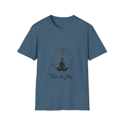 Meditation Graphic Tee - 'Time to Flow' Relaxed Unisex Shirt, Mindfulness Gift, Yoga Apparel, Spiritual Wear, Gift for Him/Her