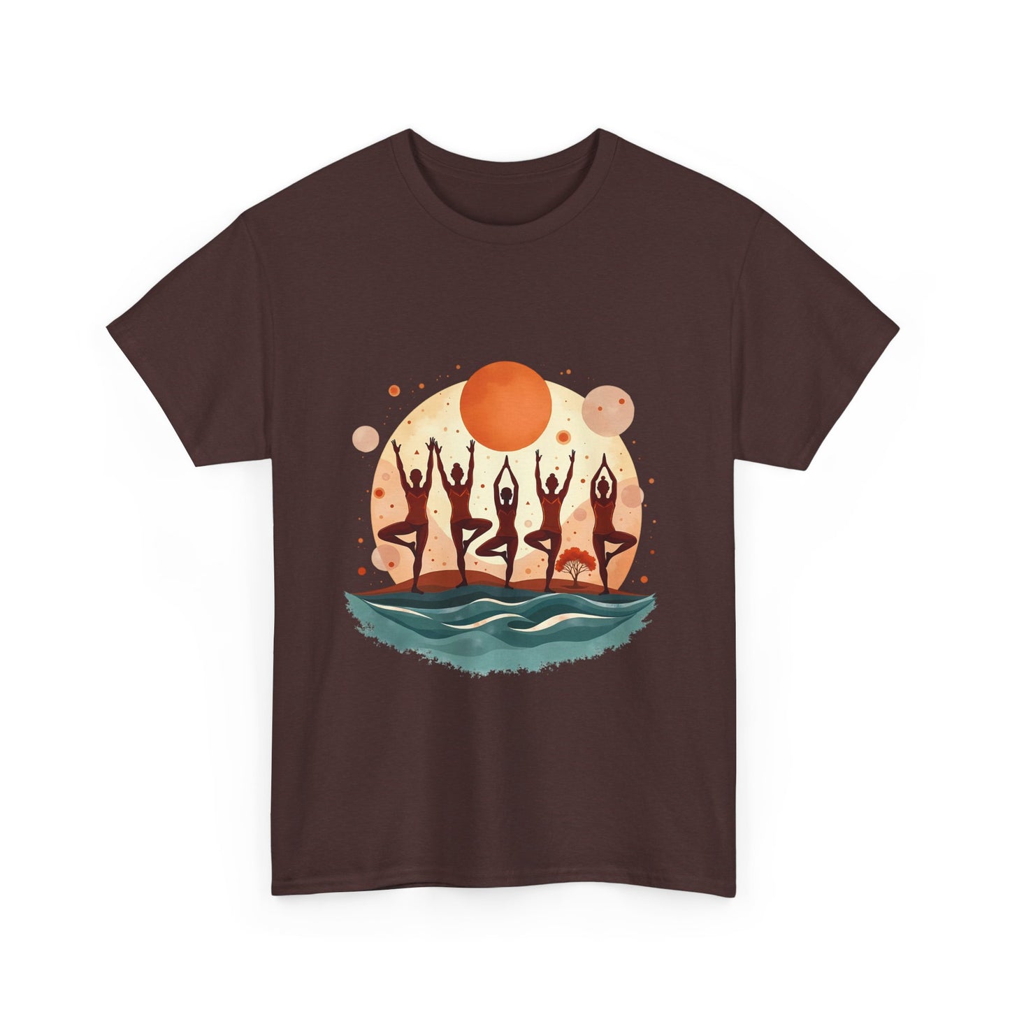 Sunset Dancers Unisex Heavy Cotton Tee | Bohemian Style Shirt for Music Festivals, Summer Parties, Gifts, Casual Wear
