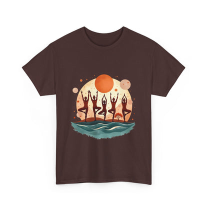 Sunset Dancers Unisex Heavy Cotton Tee | Bohemian Style Shirt for Music Festivals, Summer Parties, Gifts, Casual Wear