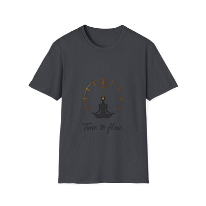 Meditation Graphic Tee - 'Time to Flow' Relaxed Unisex Shirt, Mindfulness Gift, Yoga Apparel, Spiritual Wear, Gift for Him/Her
