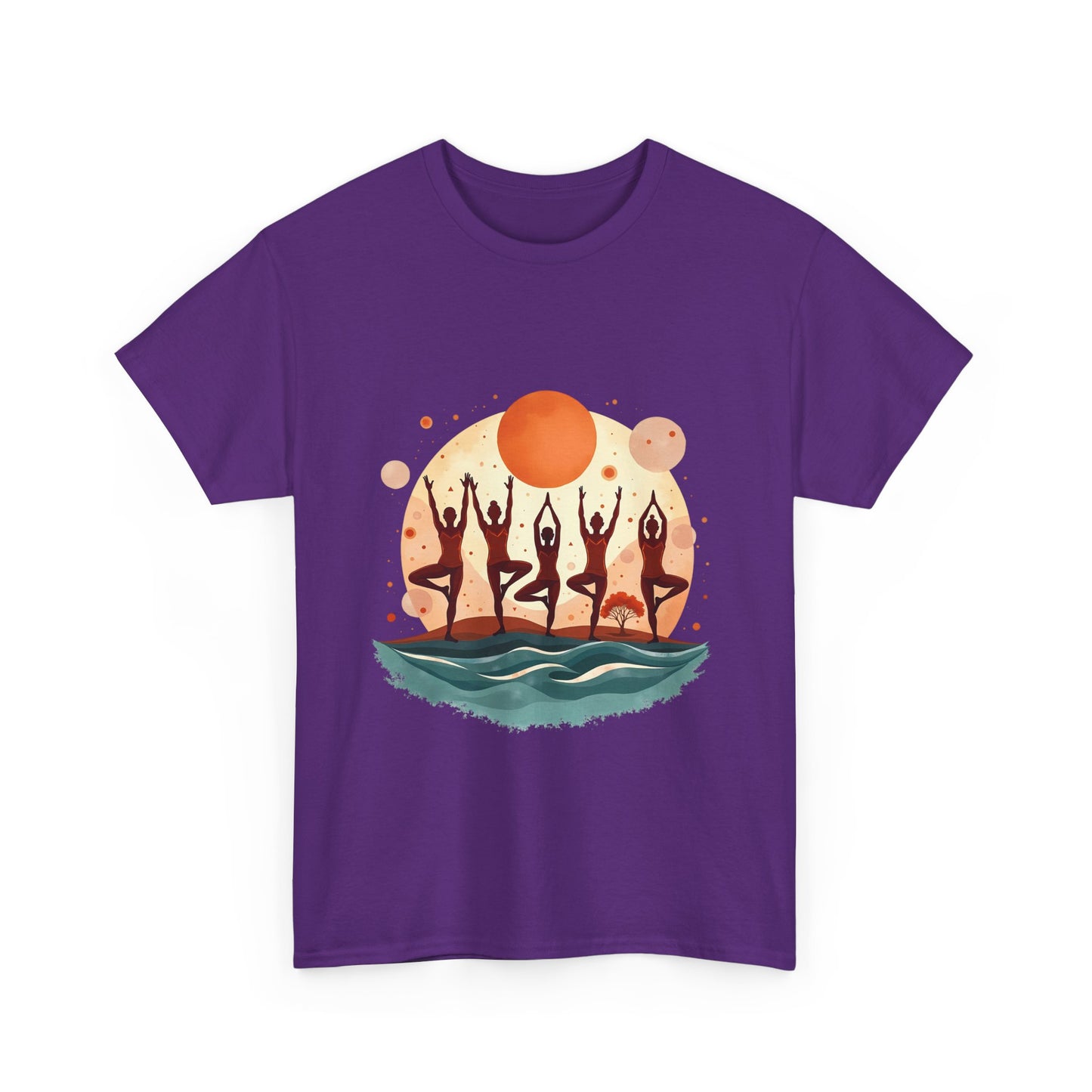 Sunset Dancers Unisex Heavy Cotton Tee | Bohemian Style Shirt for Music Festivals, Summer Parties, Gifts, Casual Wear