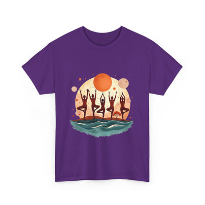 Sunset Dancers Unisex Heavy Cotton Tee | Bohemian Style Shirt for Music Festivals, Summer Parties, Gifts, Casual Wear