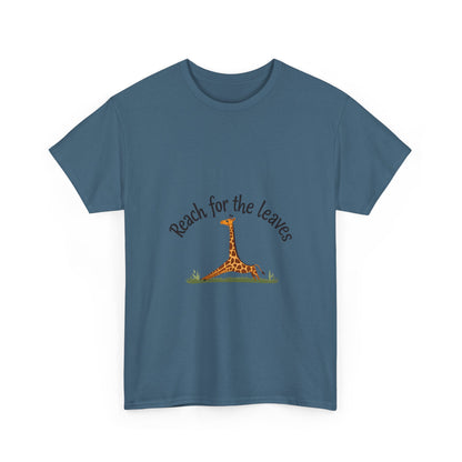 Adorable Giraffe Graphics Tee - Reach for the Leaves, Gift for Animal Lovers, Eco-Friendly Fashion, Kids & Adults, Casual Wear