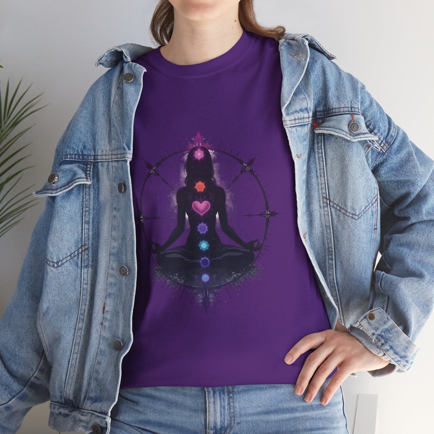Chakra Meditation Unisex Heavy Cotton Tee - Spiritual Yoga Shirt