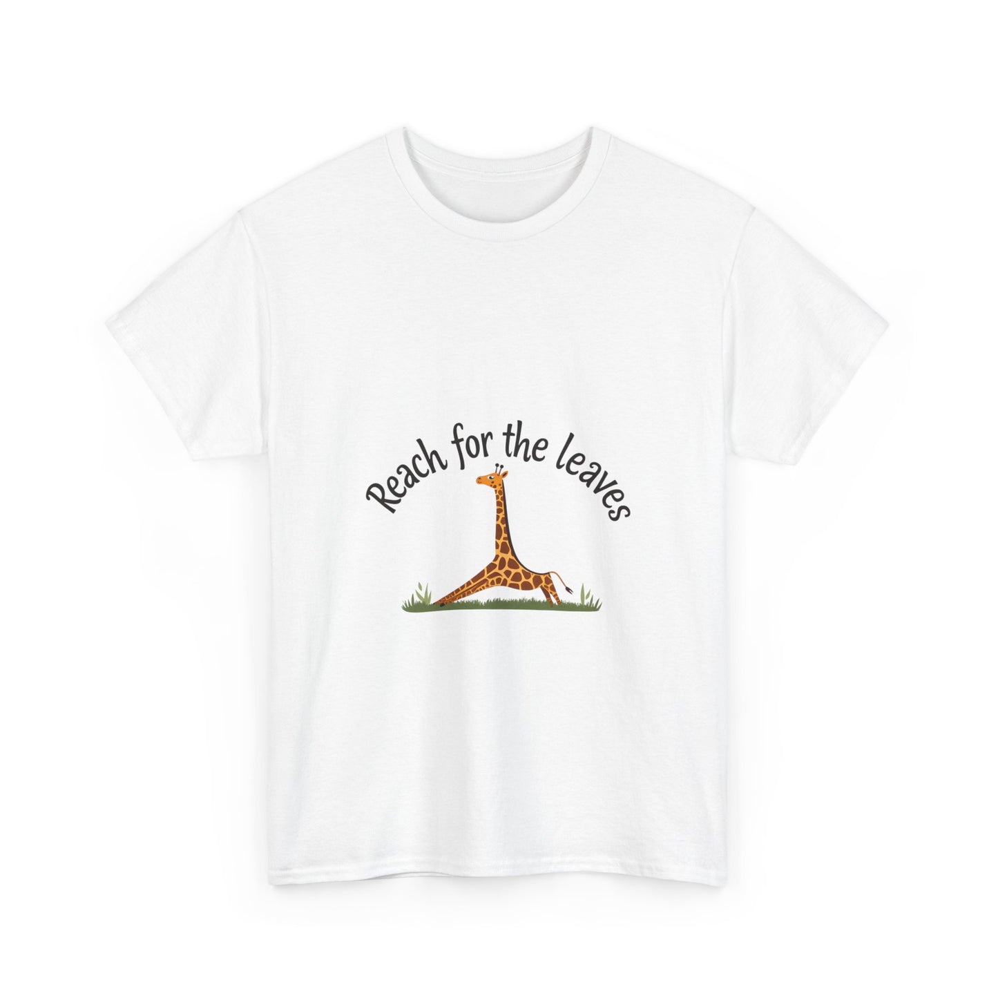 Adorable Giraffe Graphics Tee - Reach for the Leaves, Gift for Animal Lovers, Eco-Friendly Fashion, Kids & Adults, Casual Wear