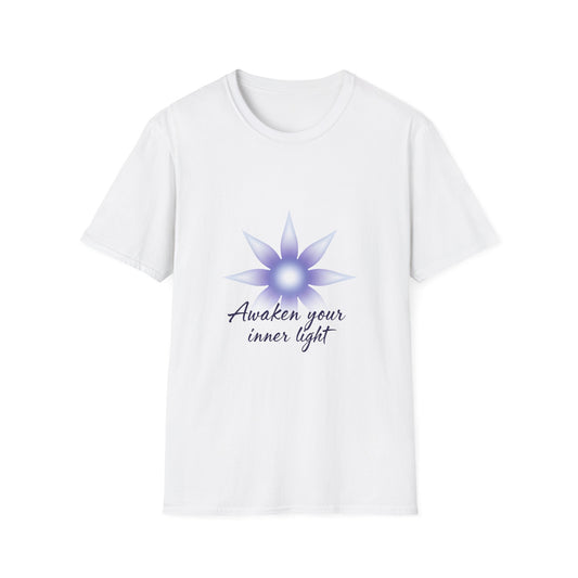 Unisex Spiritual T-Shirt, Awaken Your Inner Light Tee, Mindfulness Gift, Yoga Apparel, Self-Care Shirt, Boho Fashion, Enlightenment Wear