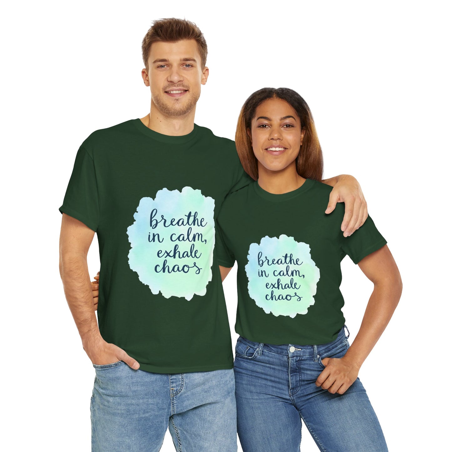 Breathe in Calm Unisex Heavy Cotton Tee, Relaxation Shirt, Stress Relief Wear, Mindfulness Gift, Everyday Comfort Tee