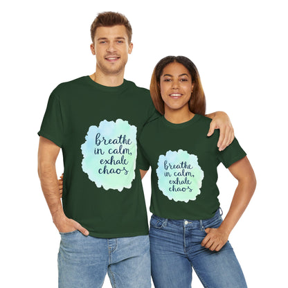 Breathe in Calm Unisex Heavy Cotton Tee, Relaxation Shirt, Stress Relief Wear, Mindfulness Gift, Everyday Comfort Tee