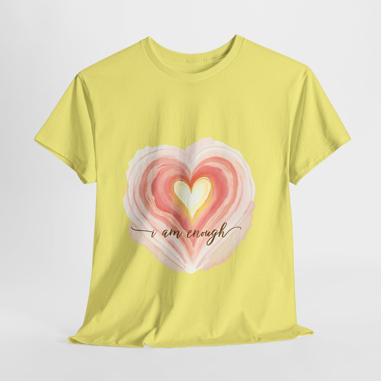 Inspirational Heart Tee - "I Am Enough" Unisex Heavy Cotton T-Shirt