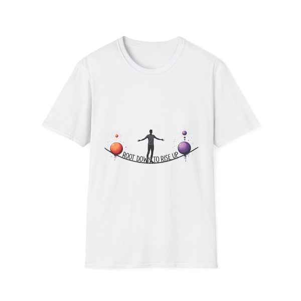 Balance Your Life Unisex Softstyle T-Shirt, Motivational Tee, Inspirational Shirt, Gift for Yoga Lovers, Mindfulness Apparel, Positive Vibes