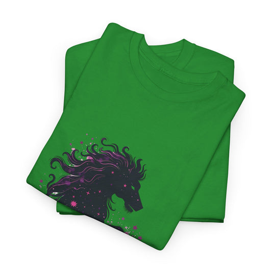 Flow with the Stars Unisex Heavy Cotton Tee - Celestial Horse Design