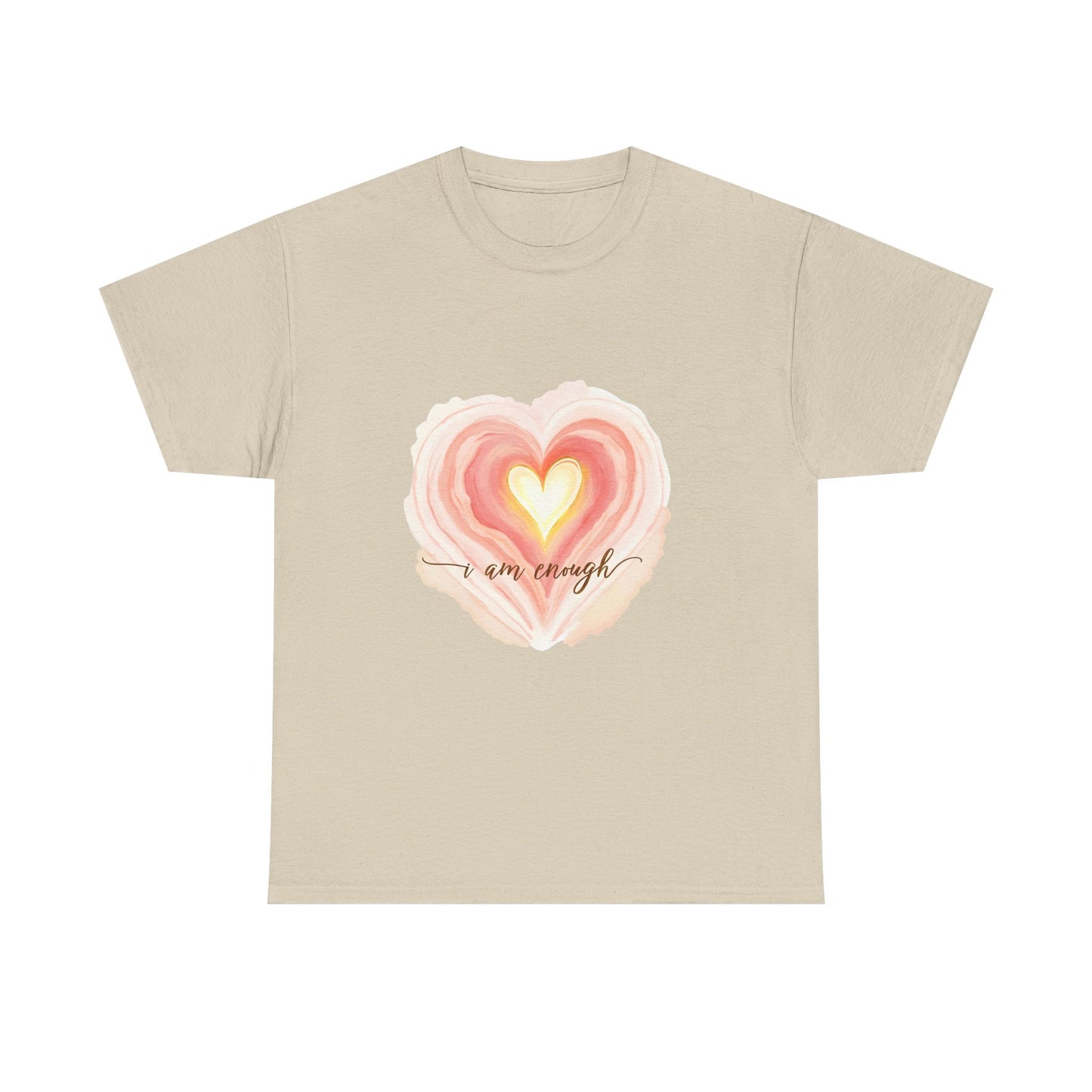 Inspirational Heart Tee - "I Am Enough" Unisex Heavy Cotton T-Shirt