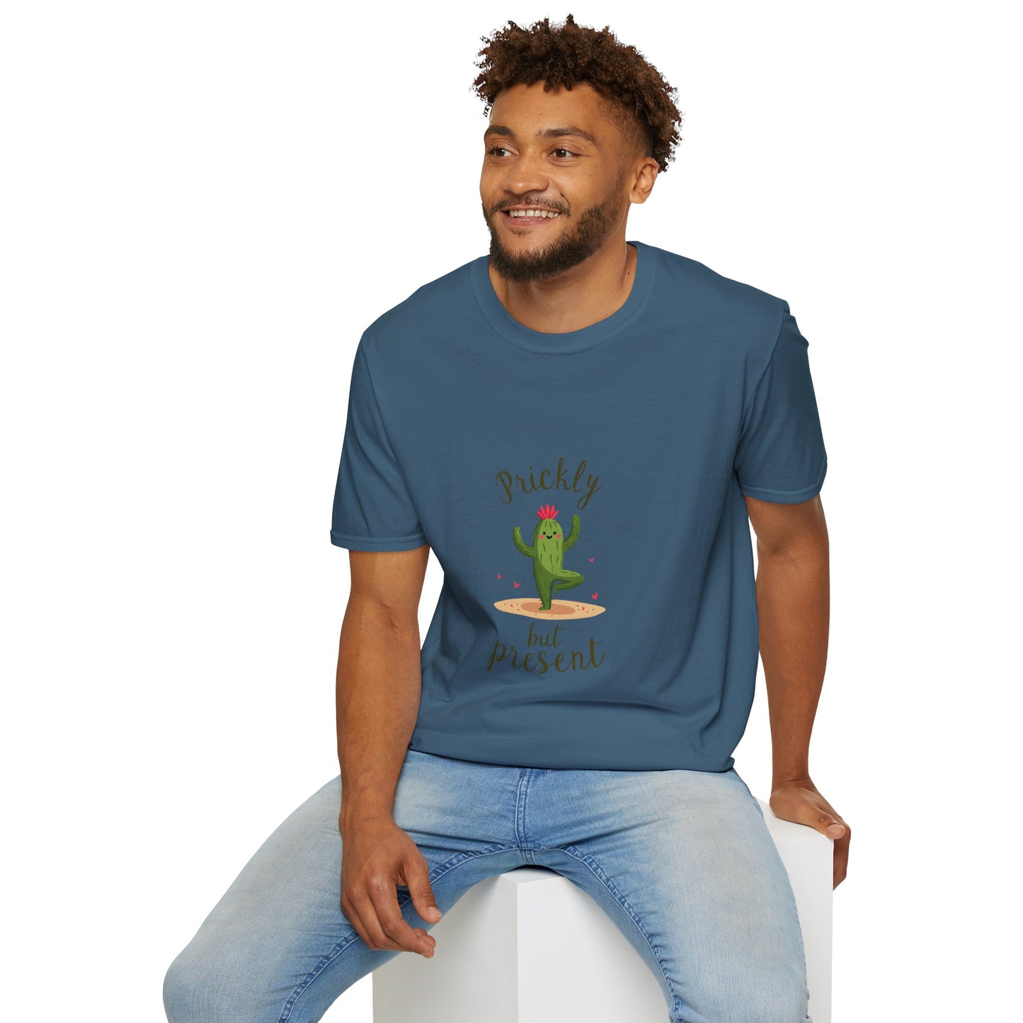 Prickly but Present Cactus T-Shirt | Fun Graphic Tee for Nature Lovers | Perfect Gift for Occasions & Everyday Wear
