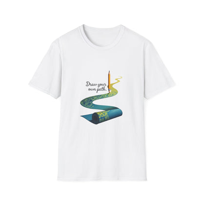 Inspirational T-Shirt, Draw Your Own Path Apparel, Softstyle Tee for Creatives, Motivational Gift, Unisex Fashion