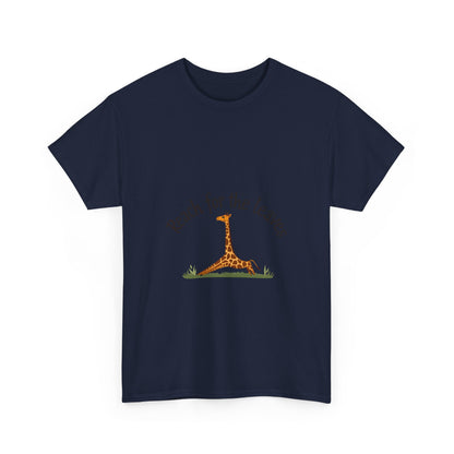 Adorable Giraffe Graphics Tee - Reach for the Leaves, Gift for Animal Lovers, Eco-Friendly Fashion, Kids & Adults, Casual Wear