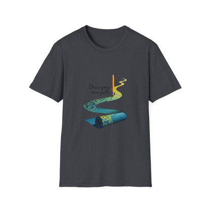 Inspirational T-Shirt, Draw Your Own Path Apparel, Softstyle Tee for Creatives, Motivational Gift, Unisex Fashion