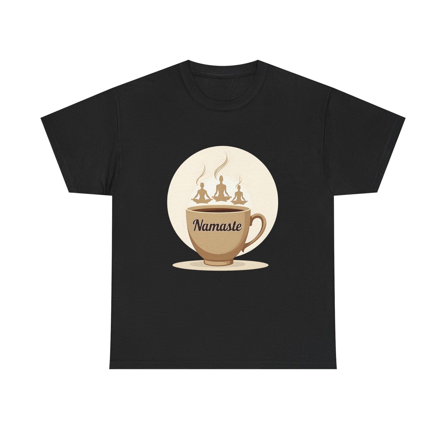 Namaste Coffee Unisex Heavy Cotton Tee - Relaxed Fit, Mindfulness Apparel