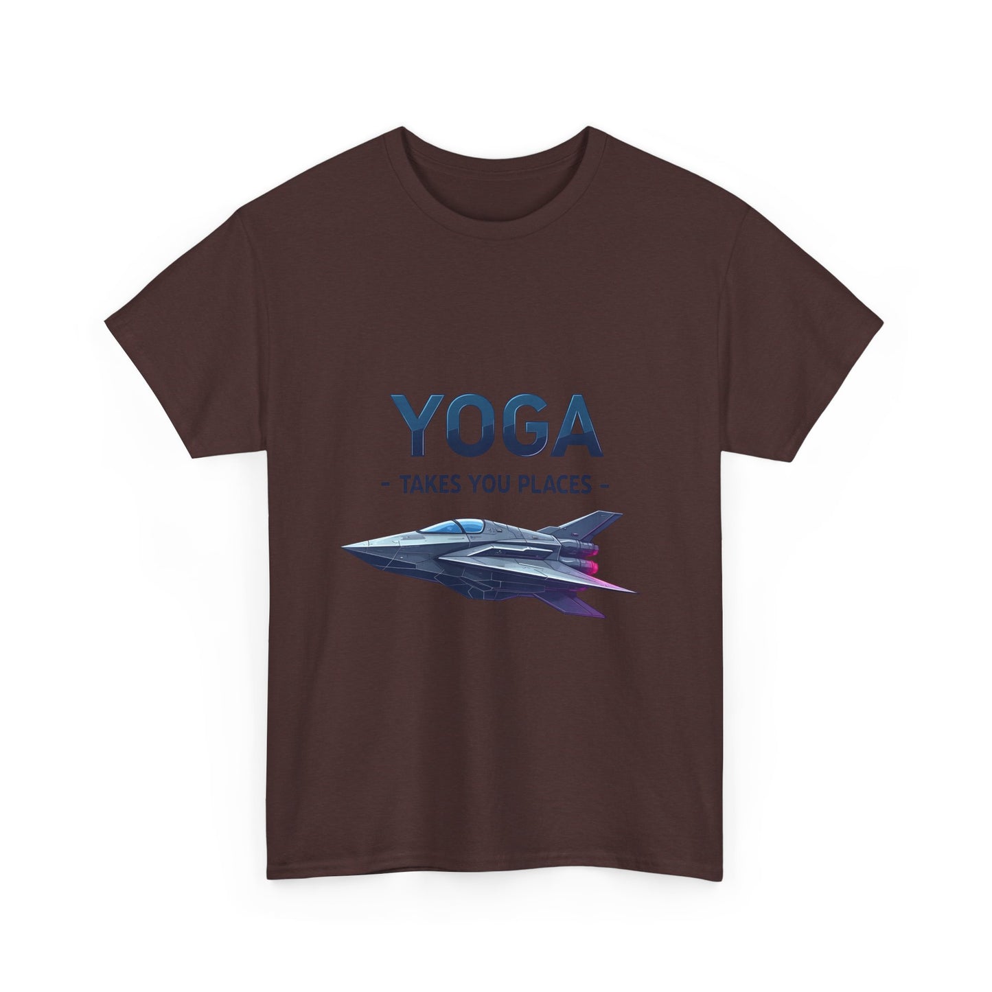 Yoga Takes You Places Unisex Heavy Cotton Tee, Comfortable Graphic T-Shirt, Yoga Lover Gift, Casual Wear, Birthday Present, Fitness Apparel