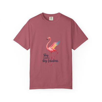 Flamingo Graphic T-Shirt, Stay Fabulous Tee, Summer Casual Wear, Gift for Her, Trendy Vacation Shirt, Cute Beach Outfit